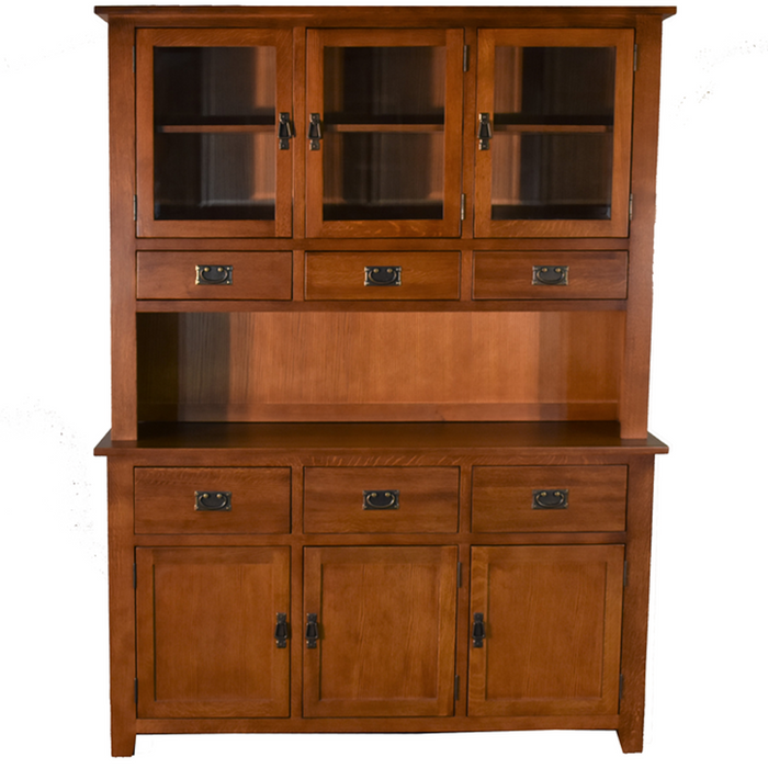 PREORDER Mission 6 Door & 6 Drawer China Cabinet - Michael's Cherry - 59" - Crafters and Weavers