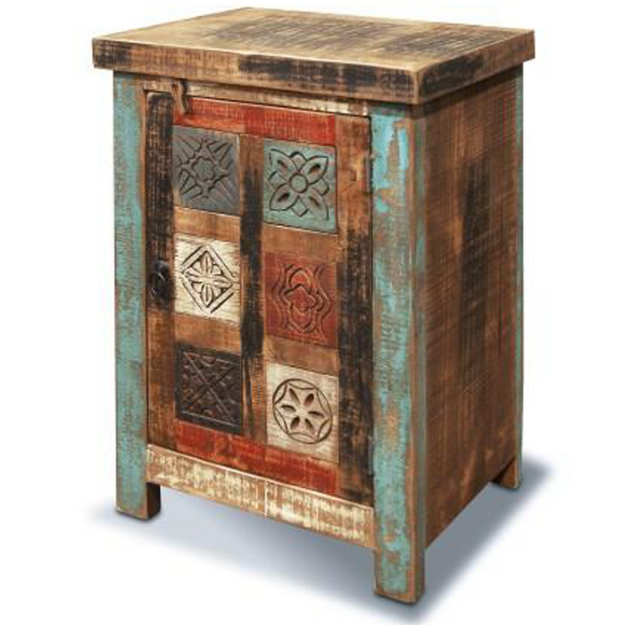 PREORDER La Boca Carved Bedside Table - Crafters and Weavers