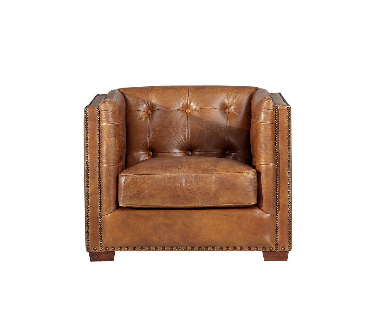Preorder Tuxedo Leather Arm Chair - Light Brown — Crafters and Weavers