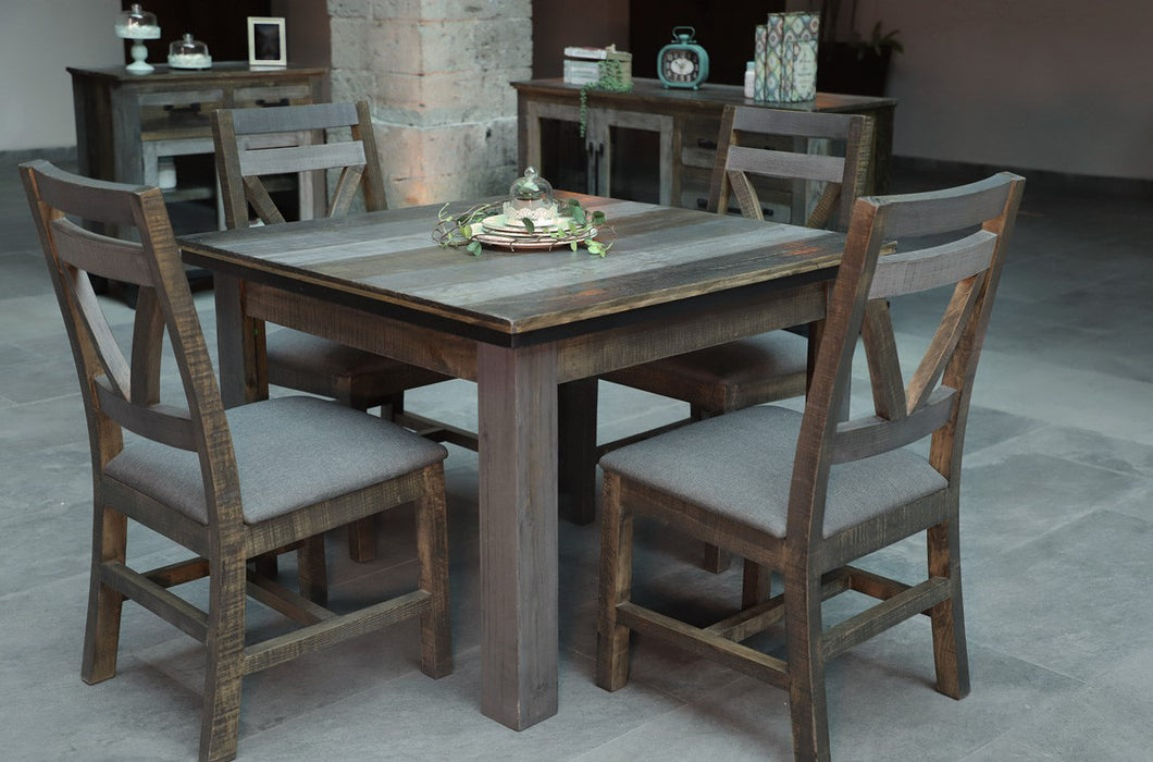 Greenview Loft Solid Wood Square Dining Table Set (Options Available)