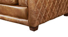 Waco Rustic Modern Love Seat - Light Brown Leather - Crafters and Weavers