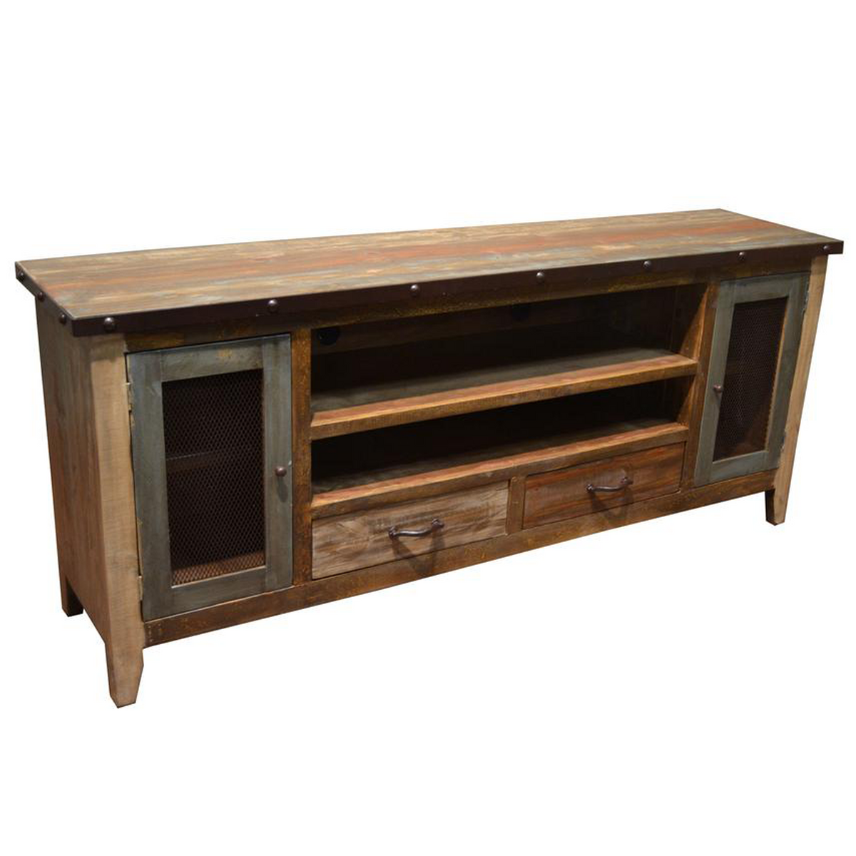 37cm High Reclaimed Wood TV Stand