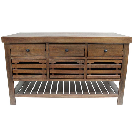 OUT OF STOCK Caisse Kitchen Island - Tobacco - Crafters and Weavers