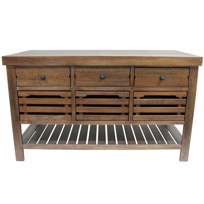 OUT OF STOCK Caisse Kitchen Island - Tobacco - Crafters and Weavers