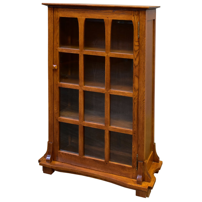 Mission Solid Oak Display Bookcase (2 Colors Available) - Walnut - Crafters and Weavers