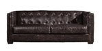 Tuxedo Leather Sofa - Dark Brown - Crafters and Weavers