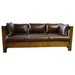 Heartland Mission Slat Sofa - Solid Oak and Leather - Crafters and Weavers