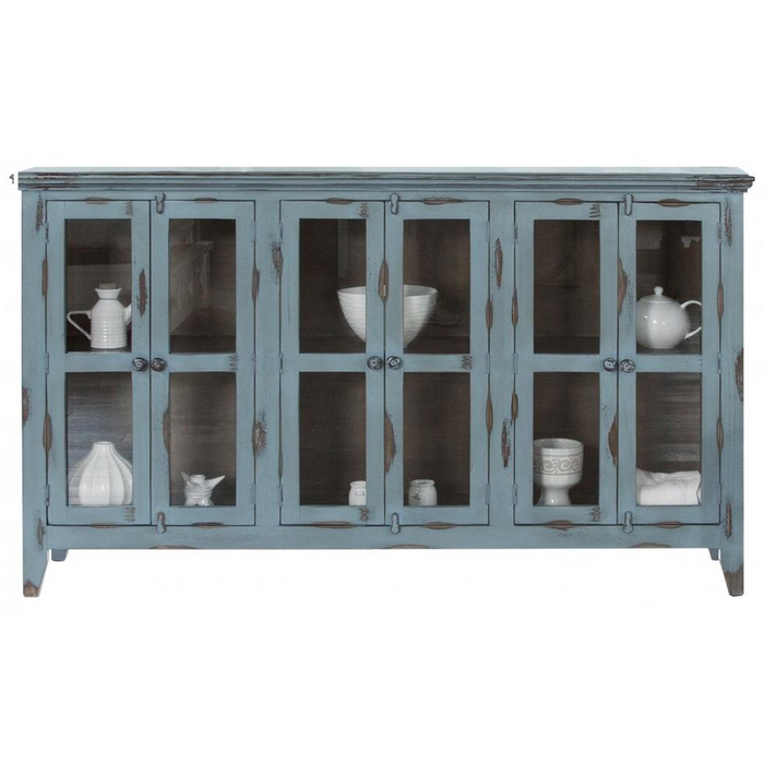 Bayshore 6 Door Sideboard - Blue - 71" - Crafters and Weavers