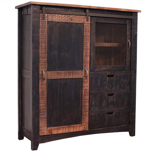 Greenview Farmhouse Gentleman's Chest / Armoire - Black - Crafters and Weavers