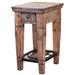 DISCONTINUED Greenview Bleached Side Table - Wrought Iron Base - Crafters and Weavers