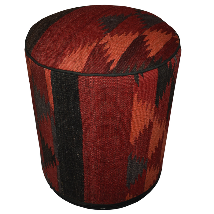One of a Kind Kilim Rug Pouf Ottoman foot stool - #73 - Crafters and Weavers
