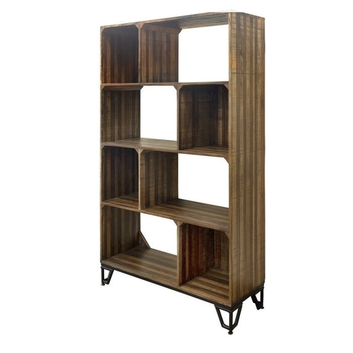 Riverwalk Modern Pallet Style Bookcase - Brown - 70"H - Crafters and Weavers