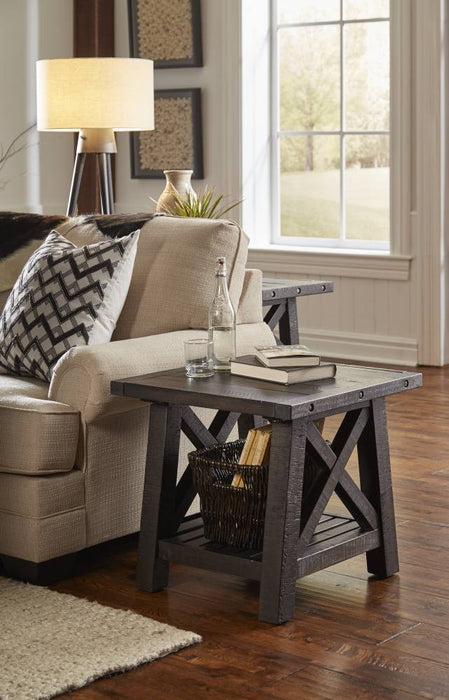 Oak Park Cross Bar End Table - Crafters and Weavers