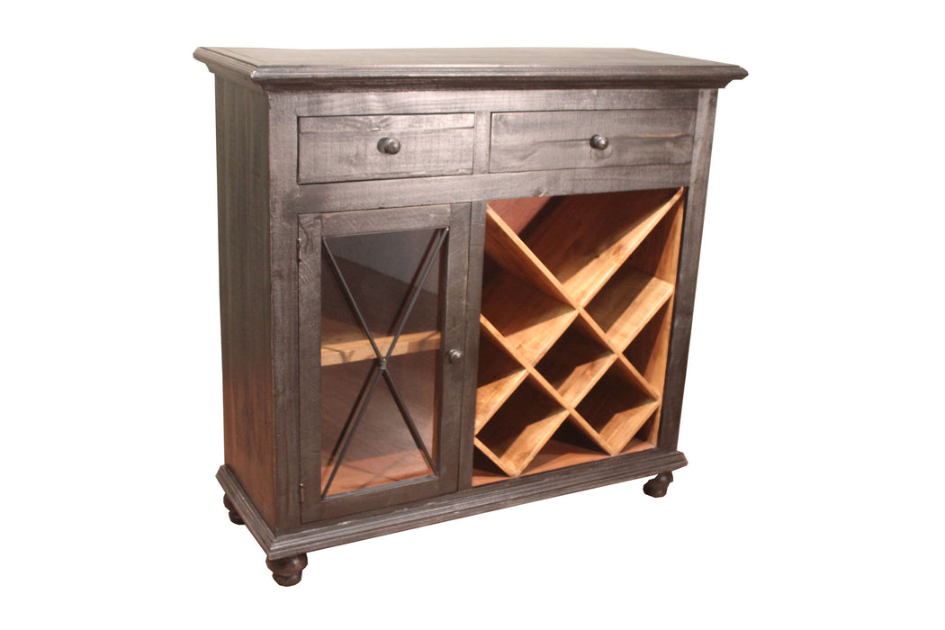 Greenview Charcoal Wine & Liquor Cabinet - 50" - Crafters and Weavers