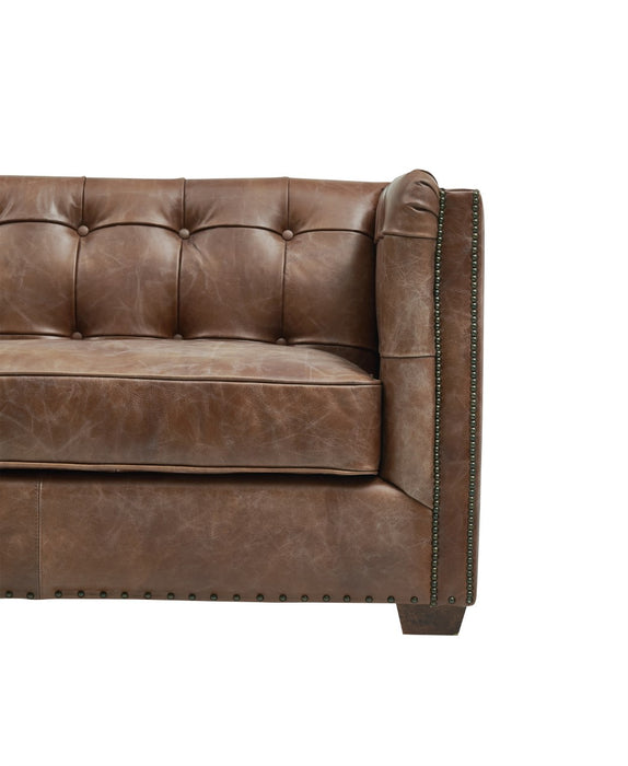 Tuxedo Leather Sofa - Bark Brown