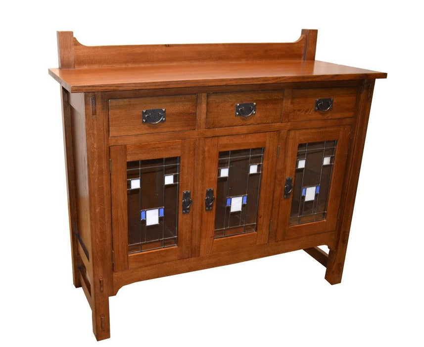 OUT OF STOCK Arts and Crafts Stained Glass Buffet / Sideboard - Crafters and Weavers