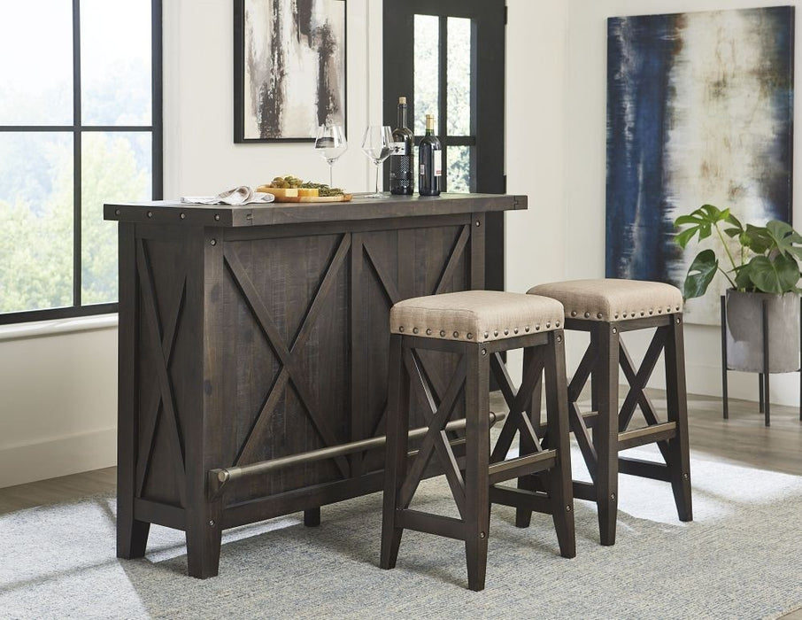 SOLD OUT Oak Park Cross Bar Table and Wine Cabinet - 55"W - Crafters and Weavers