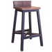 Granville Stationary Bar Stool - Rustic Brown/Black - 30" High - Crafters and Weavers