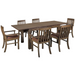 Mission Style Square Leg Dining Table Set with 6 Chairs - Crafters and Weavers