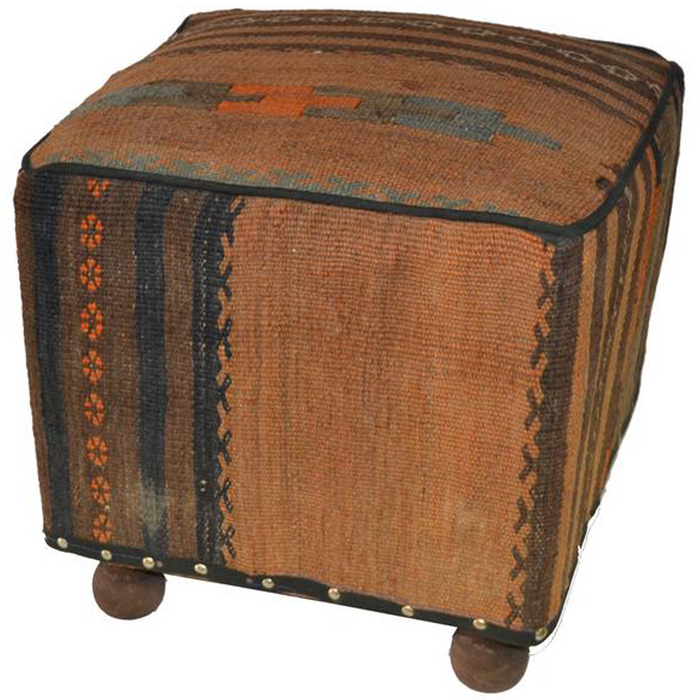 SOLD OUT Rug Pouf / Rug Sitting Stool / Rug Ottoman / Kilim Sitting Stool / Stools # 87 - Crafters and Weavers
