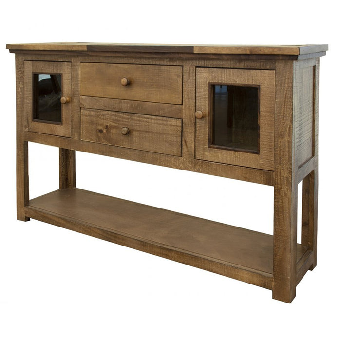 Clinton Rustic Hopscotch Top Console Table - Crafters and Weavers