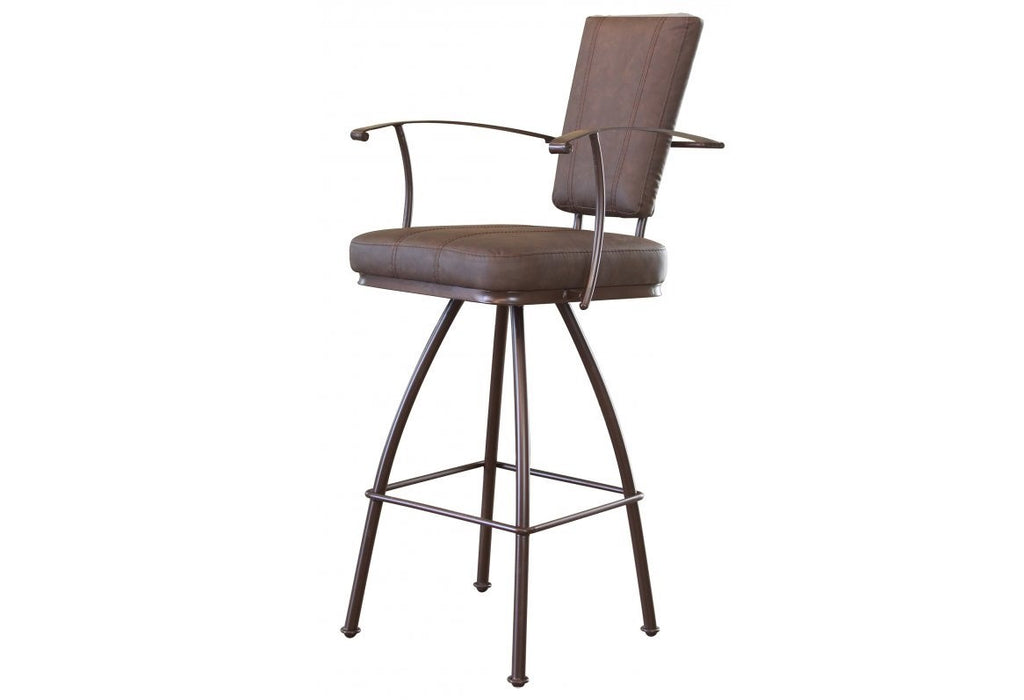 *Upholstered 30" Back Seat Bar Stool - Iron Base - Crafters and Weavers