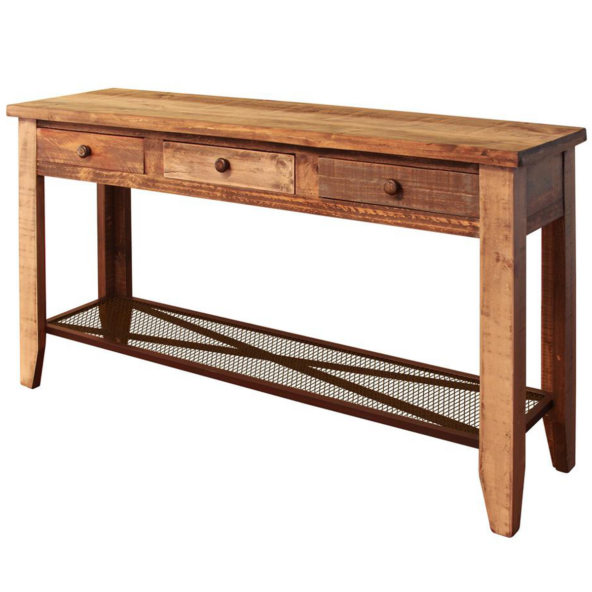 Multicolor Solid Wood Distressed Painted Console Sofa Entry Table ...
