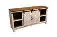 Greenview Sliding Door White Console - 68" - Crafters and Weavers