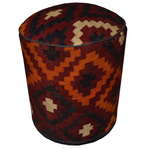 One of a Kind Kilim Rug Pouf Ottoman foot stool - #81 - Crafters and Weavers