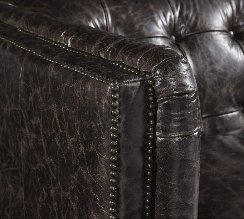 Tuxedo Leather Sofa - Dark Brown - Crafters and Weavers