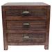 Emerson 3 Drawer Nightstand - Rustic Walnut - Crafters and Weavers