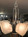 Vintage Art Deco 1930's Streamline "Ambassador" 7 Light Slip Shade Chandelier - Crafters and Weavers