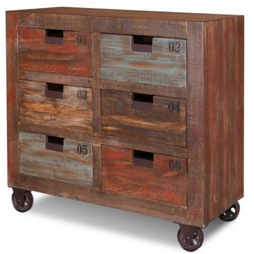 SOLD OUT Bayview Rustic Solid Wood 6 Drawer Dresser - Crafters and Weavers