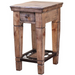 DISCONTINUED Greenview Bleached Side Table - Wrought Iron Base - Crafters and Weavers