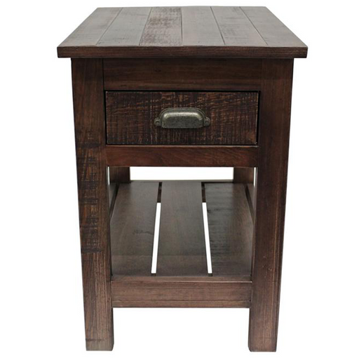 Emerson 1 Drawer Side Table - Rustic Walnut - Crafters and Weavers