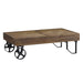 Harding Reclaimed Wood Industrial Cart Coffee Table - Crafters and Weavers
