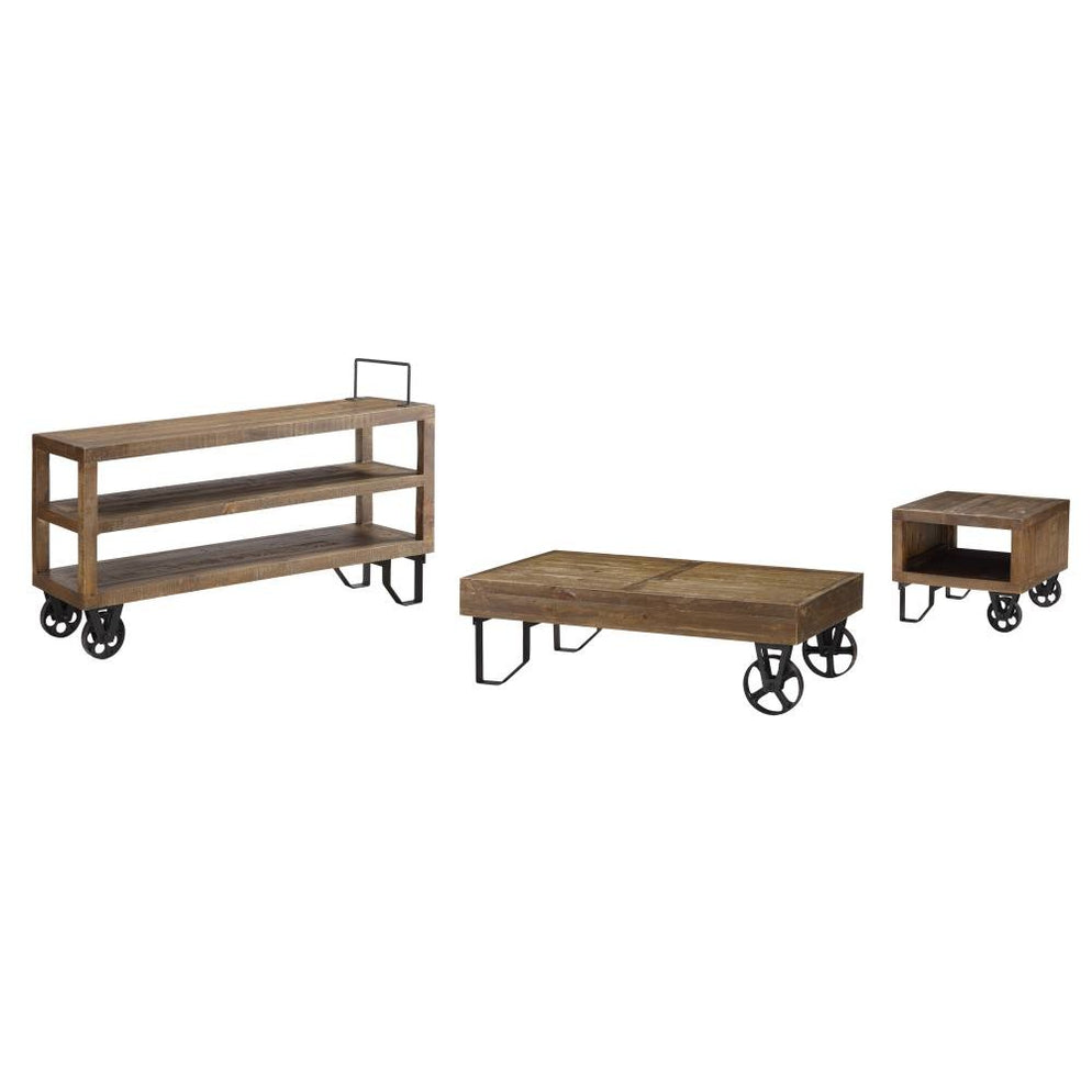 Discontinued Harding Reclaimed Wood Industrial Cart Coffee Table ...