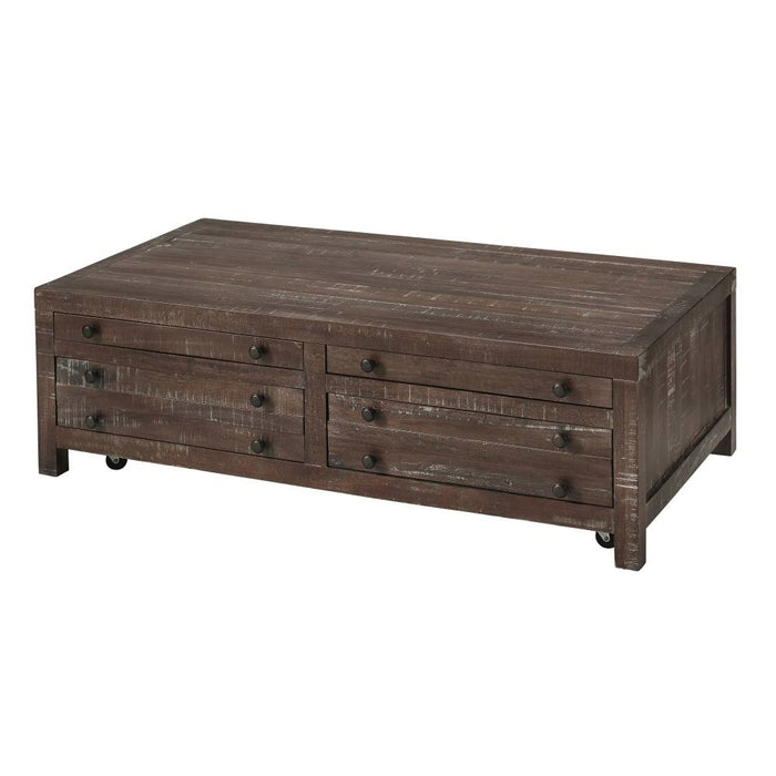 Emery Rustic Storage Coffee Table - Crafters and Weavers