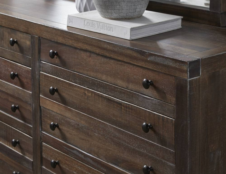 Emery Rustic 5 Drawer Highboy Dresser - Crafters and Weavers