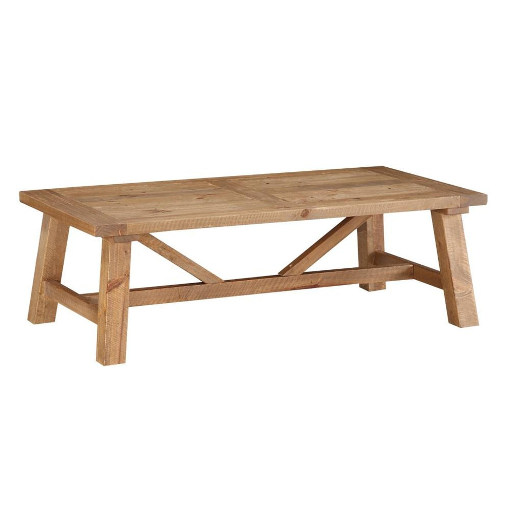 Rustic Modern Solid Pine Reclaimed Wood Trestle Coffee Table — Crafters ...