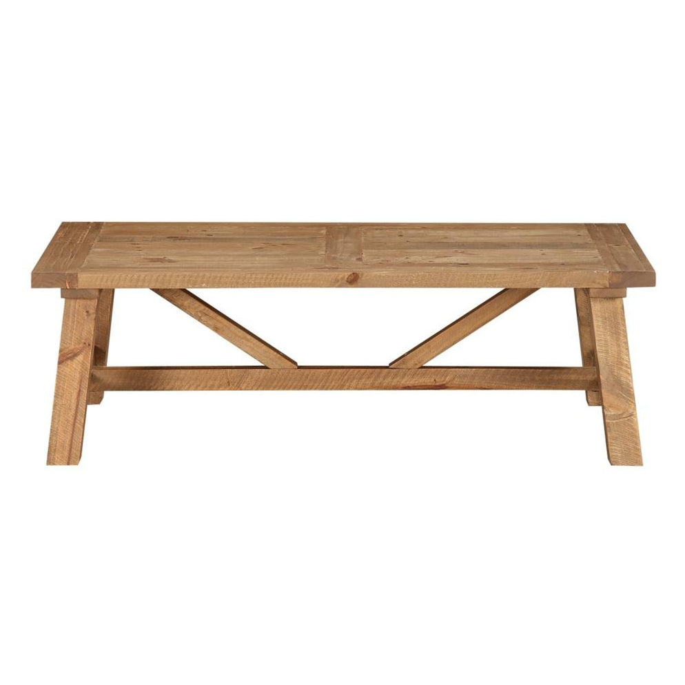 Rustic Modern Solid Pine Reclaimed Wood Trestle Coffee Table — Crafters ...
