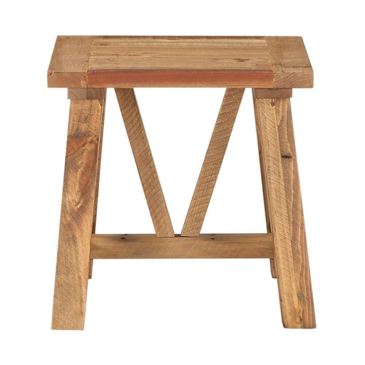 Elm Grove Reclaimed Wood Trestle End Table - Crafters and Weavers