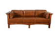 SOLD OUT Arts and Crafts / Craftsman Crofter Style Sofa - Russet Brown Leather (RB1) - Crafters and Weavers
