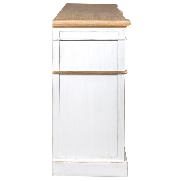 Asbury 90" Solid Wood Sideboard - White - Crafters and Weavers