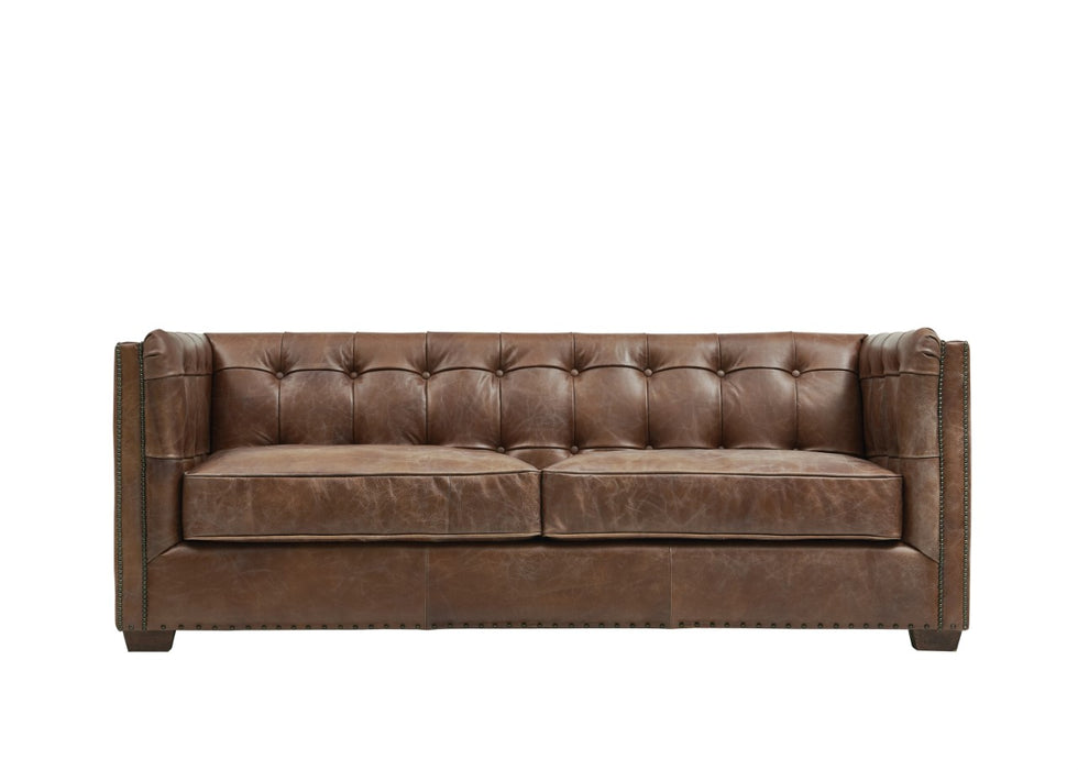Tuxedo Leather Sofa - Bark Brown