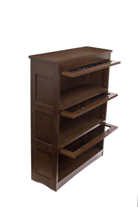 Mission Craftsman Style Oak Barrister Bookcase - Walnut stain