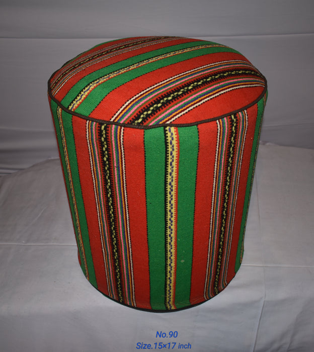 One of a Kind Kilim Rug Pouf Ottoman foot stool - #90 - Crafters and Weavers