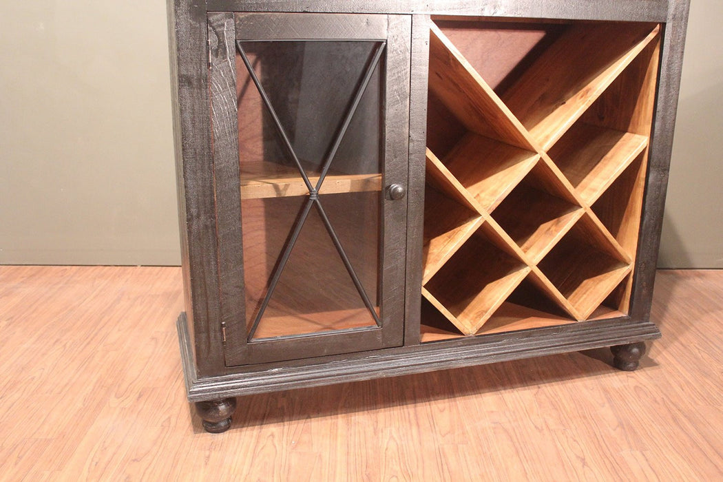 Greenview Charcoal Wine & Liquor Cabinet - 50" - Crafters and Weavers