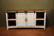 Greenview Sliding Door White Console - 68" - Crafters and Weavers