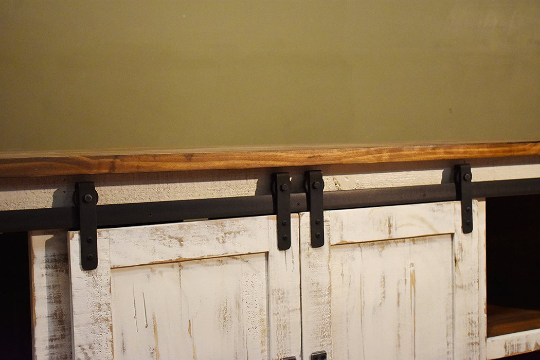 Greenview Sliding Door White Console - 68" - Crafters and Weavers